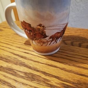 Wells Fargo Bank Stagecoach Coffee Cup John Rush Art 12 oz. Promo Ceramic Mug